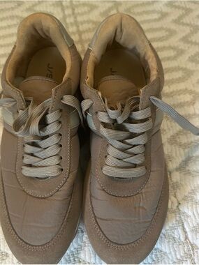 Women’s casual taupe lace up sneakers